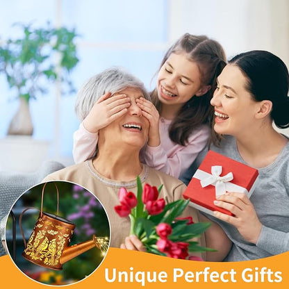 Solar Watering Can Light, Solar Powered Hanging Lantern Landscape Lights, Decorative Garden for Yard Waterproof Garden Decor, Gifts for Mom, Grandma（Cardinal）