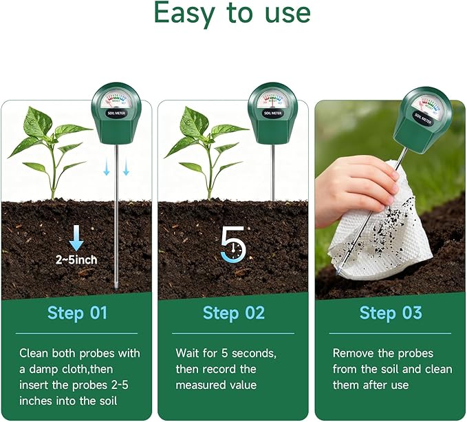 Soil Moisture Meter for Plants, Hygrometer Sensor Water Monitor, Plant Moisture Tester for Indoor Outdoor Garden, Potted Plants, Farm, Lawn, No Battery Needed