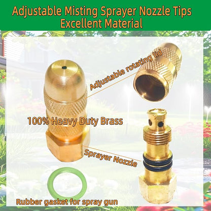 2Pcs High Pressure Misting Nozzle,Adjustable Spray Nozzle Tips for Backpack Sprayers,Farm Irrigation and Garden Irrigation Nozzle Replacement Kit