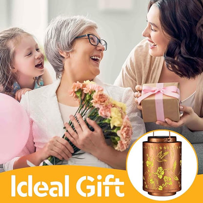 2 Pack Solar Lanterns Outdoor Waterproof Garden Decor Birthday Gifts for Women Mon Grandma Metal Hanging Solar Lights Decoration for Outside LED Lanterns for Yard Patio（Hummingbirds）