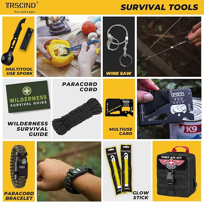 Gifts for Men Dad Husband - Christmas Stocking Stuffers, Birthday Gifts Idea for Him Boyfriend Man- Survival Kit 14 in 1, Survival Gear and Equipment, Fishing Hunting Camping Accessories, Cool Gadgets