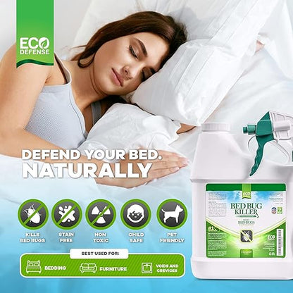 Eco Defense Bed Bug Killer - Bed Bug Spray & Dust Mite Spray - Natural Treatment - 1 Gallon