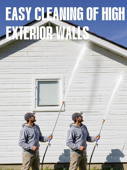 Upgraded Jet Nozzle Power Washer Wand Hose Nozzle, Adjustable Hydro Nozzle Wands 18-33 inch, Jet High Pressure Water Hose Sprayer with 5 Tips for Garden, Patio, Floor & Car, Blue