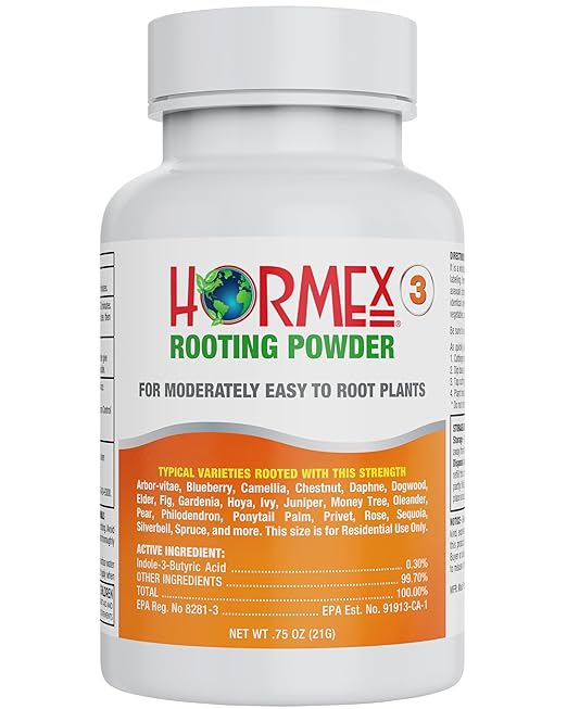 Hormex Rooting Hormone #3 - All-Purpose Rooting Powder for Common Garden & Houseplant Cuttings | Promotes Quick, Strong Roots on a Wide Variety of Plant Cuttings (0.3% IBA)
