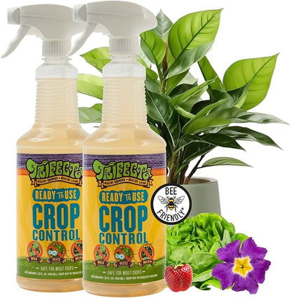 Trifecta Crop Control Insecticidal Soap for Plants | All Natural Fungicide for Plants | Spider Mite Killer Indoor Plants, Food Safe Pesticide, Herbicide, Spider Mites Spray for Plants (32oz - 2 Pack)