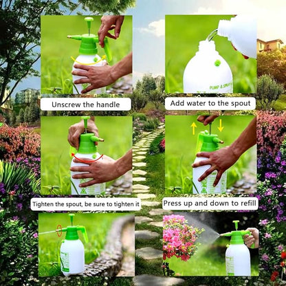 Garden Pump Sprayer, 0.5Gallon/68oz Hand-held Lawn Pressure Spray Bottle with Safety Value&Adjustable Nozzle (Green)