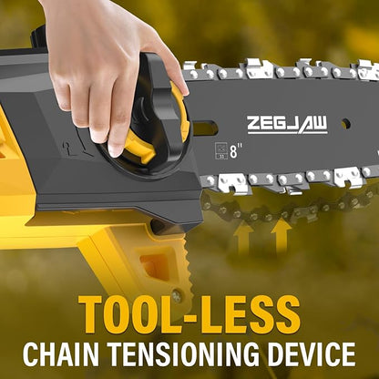Pole Saw, 8-Inch Cordless Pole Saw for Tree Trimming, 15-FT Max Reach, 16ft/s Cutting Speed, Auto Oiling, Tool-Less Electric Pole Saws, Tree Trimmer with 2x3.0Ah Battery & Charger