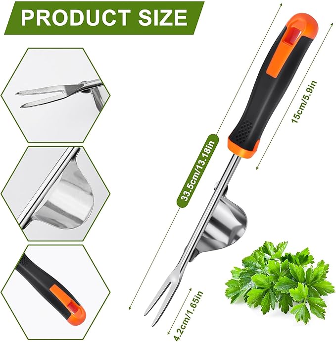 Weed Puller Tool,Portable Garden Weeder Tool,Rubber Handle Manganese Steel Weeding Tools,for Hand Weeder Puller for Vegetable Gardening Backyard Farm Planting & Uprooting Weeding Tool