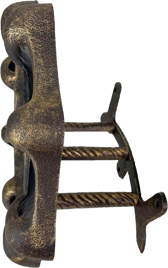 Vintage Outdoor Faucet Spigot Garden Hose Holder - Cast Iron with Weather-Resistant Bronze Finish - Decorative Wall-Mounted Hose Hanger - Holds 75 Feet - Ideal for Garden and Patio