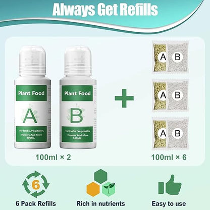 Hydroponics Nutrients for Aerogarden(800ml in Total), Plant Food A & B Hydroponics Supplies, Indoor Plant Fertilizer for Hydroponics Growing System, Hydroponic Solution for Vegetables Thrive