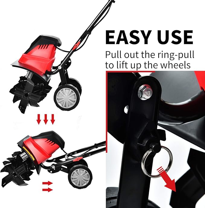 Goplus 17-Inch 13.5 Amp Corded Electric Tiller and Cultivator, Powerful Tillers w/ 9-Inch Tilling Depth, 6 Tines, Rototillers Tool for Garden Lawn Soil Digging