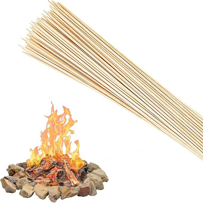36 Inch Bamboo S'Mores Sticks.Use To Marshmallows,BBQ,Roasting,Camping.6mm Diameter.More Size Choices 6"/8"/10"/12"/36"(100 PCS)