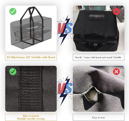 22 inch Griddle Carry Bag for Blackstone 17 Inch Griddle & 22 Inch Griddle with Hood and Stand, 22" Tabletop Grill Carry Bag for Blackstone 1891 & 1814, Water-Resistant 22" Grill Storage Case