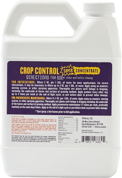 Trifecta Crop Control Super Concentrate All-in-One Natural Pesticide, Fungicide, Miticide, Insecticide, Help Defeat Spider Mites, Powdery Mildew, Botrytis, Mold, and More on Plants 16 OZ
