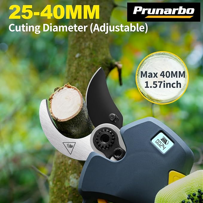 2-in-1 Brushless Pole Pruning Shear, 40mm Professional Cordless Pruners with Extension 1.6 Inches Compatible with Makita 18V Batteries Electric Tree Pruner 4000mAh Battery Secateurs