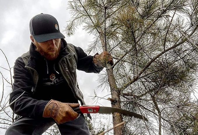 EZ KUT WOW Folding Saw 10” – Heavy-Duty Hand Saw for Tree Trimming, Pruning & Wood Cutting – Compact Foldable Design for Camping, Hunting & Survival – Razor Sharp SK4 Steel Blade