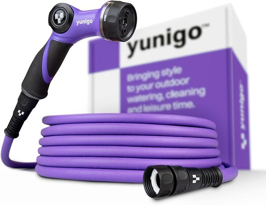 RELAX Expandable Garden Hose 100ft – Lightweight Hose with Anodized Aluminum Couplings & Spray Nozzle. Stylish Water Hose Ideal for watering Small Garden