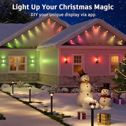 XMCOSY+ Smart Outdoor String Lights - 123ft RGBCWIC Patio Lights with 40 Color Changing Bulbs, LED String Light for Outside Backyard Bistro Party, APP WiFi Control, Work with Alexa, IP65 Waterproof