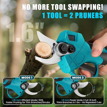ANBULL 2-in-1 Pole Pruning Shears Cordless, 1.6" Cutting Diameter Cordless Pruner with 15.3FT Reach Extension Pole, Brushless Motor, 2×21V 4.0Ah Battery Powered Pole Pruner for Tree Trimming Garden