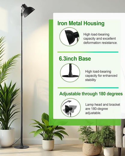 yadoker Plant Grow Light for Indoor Plant, Aluminum LED Grow Light,Elevating Plant Lamp,Height Adjustable,Automatic Timer with 8/12/16Hours,10-Level Brightness,Ideal for Large Plant Grow