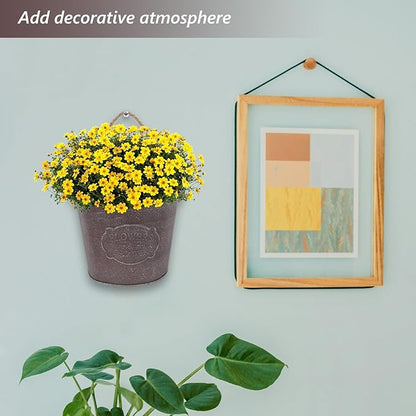 GANAZONO Wall Hanging Flowerpot 4-Pack Iron Art Small Indoor Outdoor Plant Holders with Lanyard for Succulents and Mini Plants Wall Mounted Planters