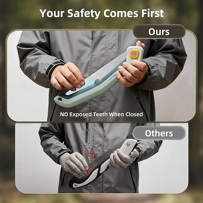 PrunePro Folding Saw Pruning Hand Saw for Wood Cutting with Triple-Cut SK5 Blade Camping Saw for Tree Trimming Gardening Work Foldable Saws