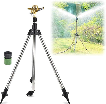Rotating Tripod Sprinkler, 360 Degree Automatic Rotating Tripod Sprinkler, Automatic Rotating Yard Sprinklers, Rotatings Tripods Sprinklers for Large Area Yard Garden Lawn (A)