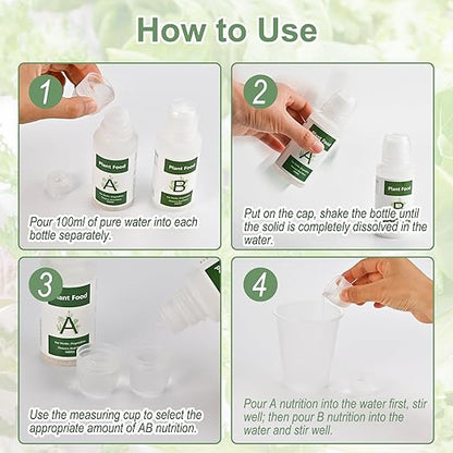 800ml Hydroponic Nutrients A&B for Aerogarden Plant Food Growth - Fertilizer for Indoor Hydroponics Garden & Growing Vegetables, Fruits, Flowers (800ml)