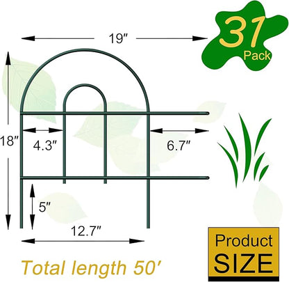 Decorative Garden Folding Border Fence, Metal Wire Edging Flower Fence Panel 18in X50ft Outdoor Patio Landscape