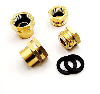(Pack of 4)3/4'' GHT Female Male to 1/2'' FIP IPS Female Water Pump Garden Hose Tap Adapters with Washer Gasket for Home RV Camper Sprayer Irrigation Marine Boat Sprinkler Faucet