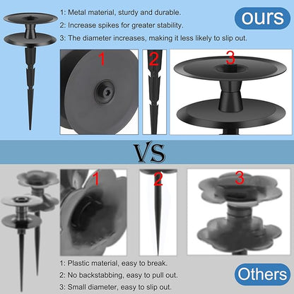 4PCS Garden Hose Guide Spike, Metal Hose Guides for Garden Heavy Duty, Cast Iron Garden Hose Guides for Outside, Rustproof Coated Hose Guide Stakes for Lawn & Yard, Plant & Flower Bed Protection