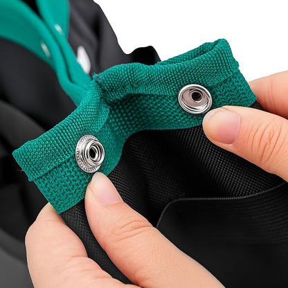 Garden Tool Bag Molded Bottom, Heavy Duty Tool Tote Toolbox with 10 Pockets, Reinforced & Top Snap Closure for Gardening Tools Storage, Dark Green(Tools Not Included)