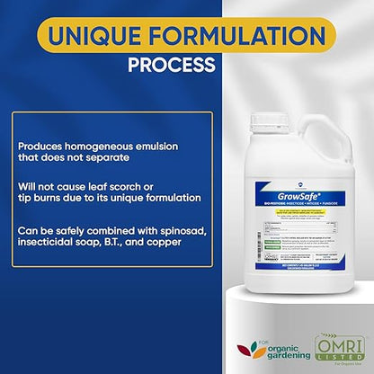 GrowSafe Bio-Pesticide, Organic and Natural Miticide, Fungicide and Insecticide (1.45 Gal)