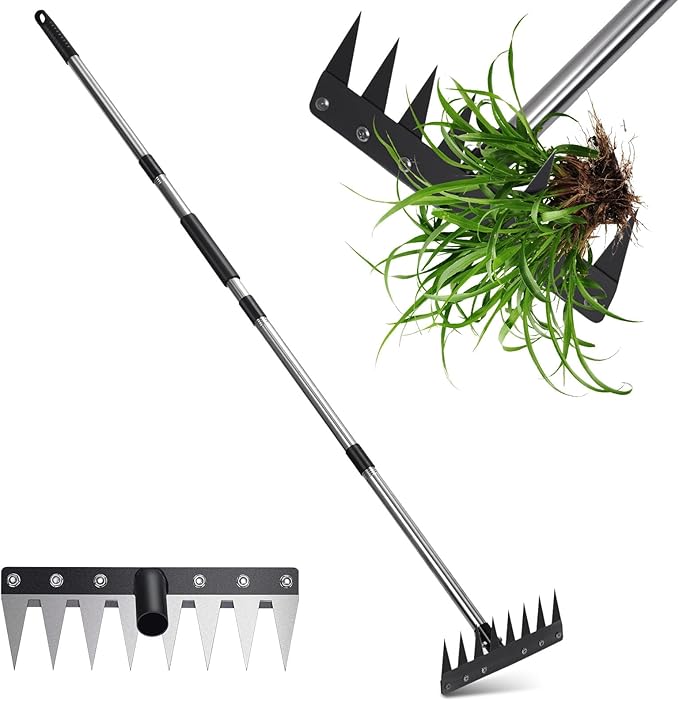 Stainless Steel Weeding Tool withSaw Blade - 4-Section Detachable Handlefor Effortless Gardening, YardWork & Weed Removal