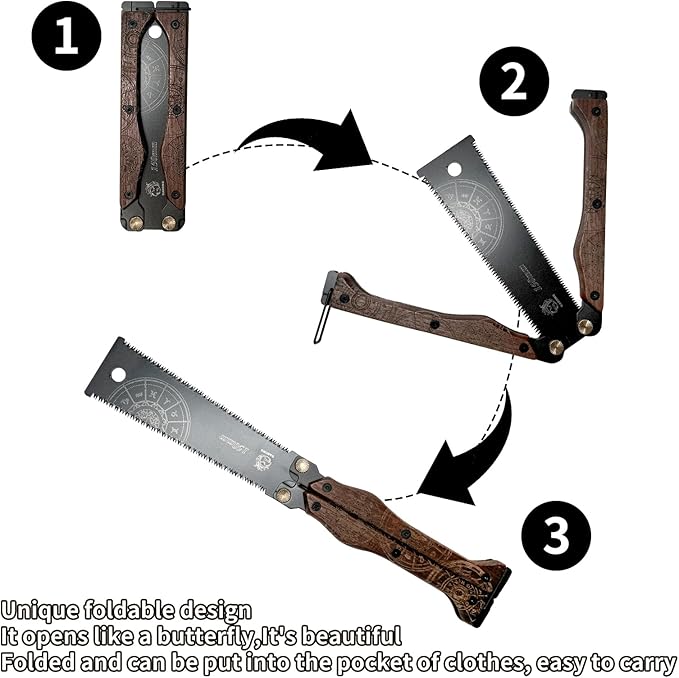 Folding Hand Saw | 6.5" Handle with 5.7" Blade | High-Carbon Steel (13/15 TPI) for Woodworking, Pruning, DIY, Japanese Saw, Lightweight Mini Saw, Portable Man's Gift