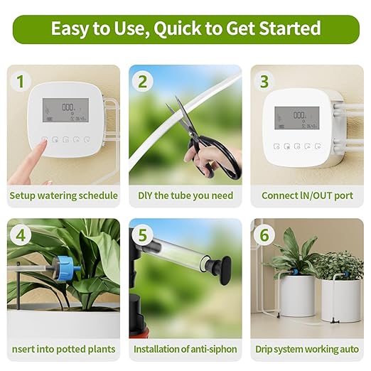 Automatic Plant Waterer Indoor Self Watering System for 20 Potted Plants,Auto Drip Irrigation System Programmable Timer & Compatible.251022