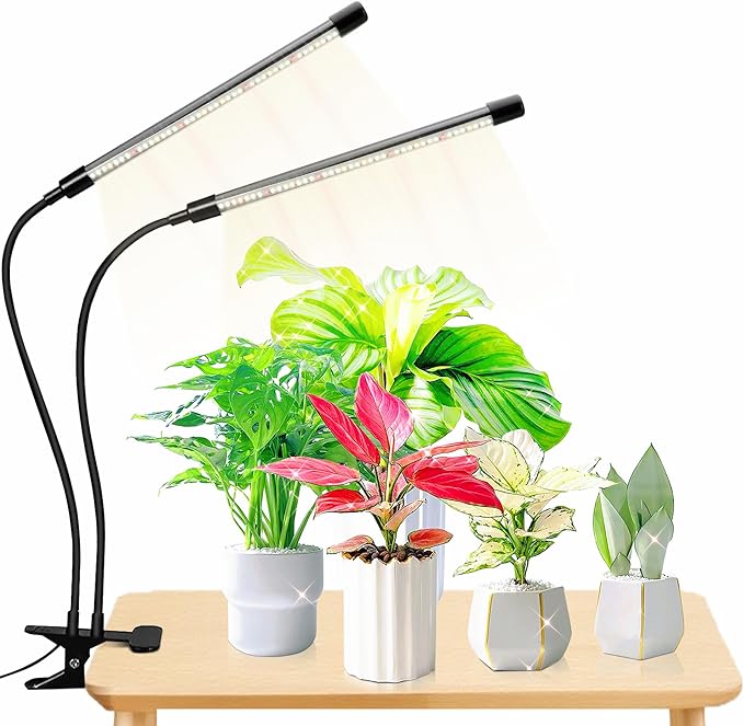 Plant Lights for Indoor Growing,84leds Clip Grow Light, 6500k Grow Lights for Indoor Plants Full Spectrum with Cold Warm Red LEDs,10 Dimmable Levels,Auto On Off Timing 3/9/12h Hrs(2pcs)