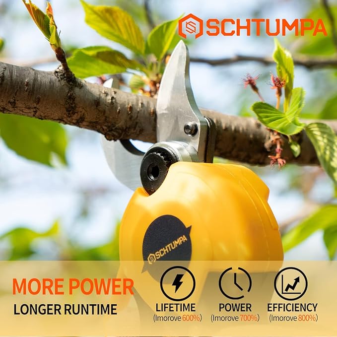 21V Electric Pruning Shears, 40mm(1.6 Inch) Cutting Diameter Electric Pruners for Gardening Heavy Duty with Replacement Blade Set, 2 Batteries and Charger