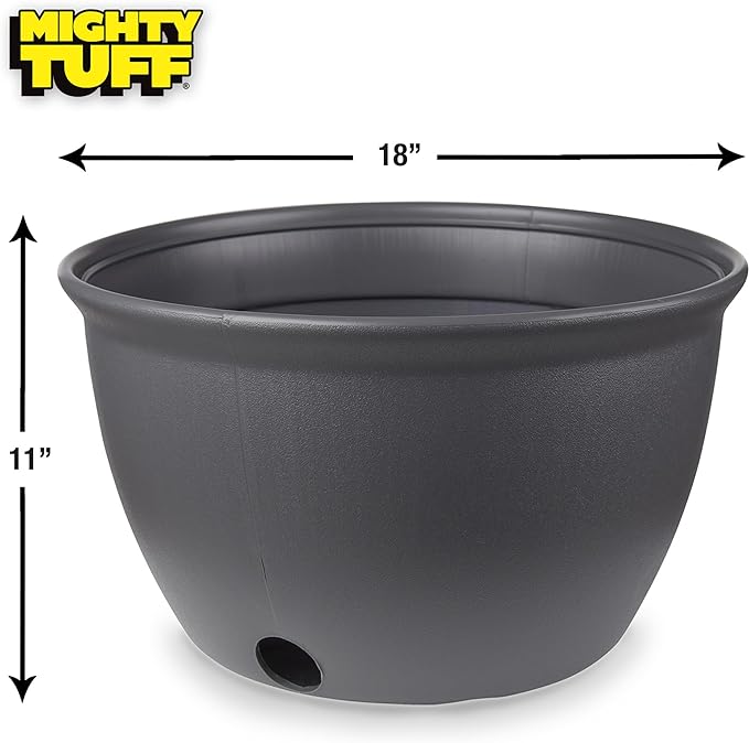 Mighty Tuff Decorative Garden Hose Storage Pot, Durable Holder, Stylish Hose Storage for 100 Foot Standard Hose or 300 Foot Retractable Hose