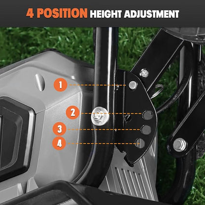 40V Cordless Tiller Cultivator Compatible with Dewalt 20V Battery(Tool Only), Electric Garden Tiller w/175 RPM, 16 Steel Tines, 14.2" Tilling Width, 8.7" Depth, Safety Lock, Portable Rototiller