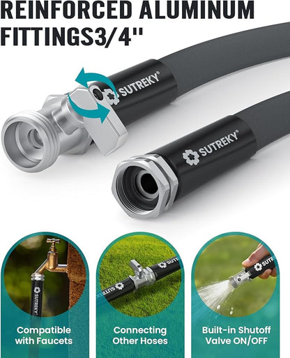 100ft Garden Hose, Ultra Lightweight All-Weather Water Hose, Durable & Flexible, Built-in Valve, Leak-free Connections, TPU Water Hose, Drinking Water Safe