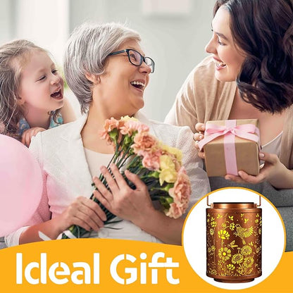 Solar Lanterns Garden Decor Birthday Gifts for Women Mon Grandma Metal Hanging Solar Lights Waterproof Outdoor Decoration for Outside LED Lanterns for Yard Patio Lawn (Birds)