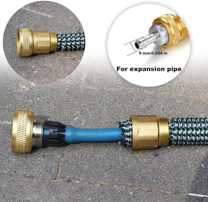 Garden telescopic hose end adapter with shut off Valve,Garden retractable hose end Fittings Kit,Suitable for flexible telescopic hose Repair Connector Brass Shut Off Valve 1Set
