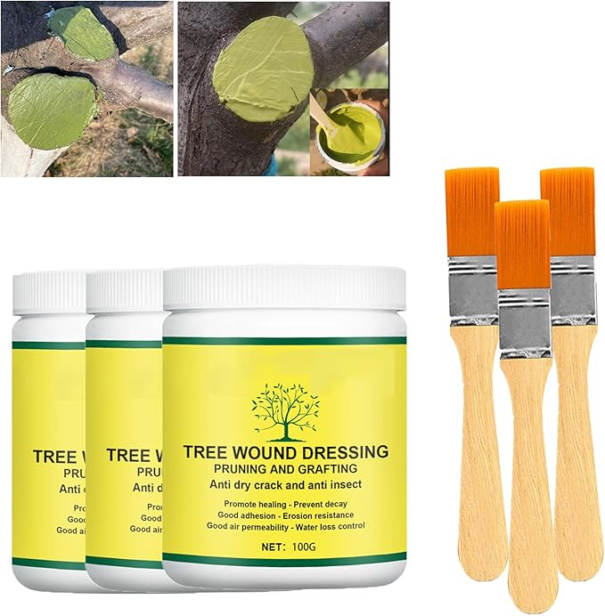 Tree Wound Sealer, Tree Pruning Sealer, Bonsai Cut Paste, Grafting Paste Grafting Wax, Tree Wound Dressing for Trees, Shrubs, Roses (3PCS)