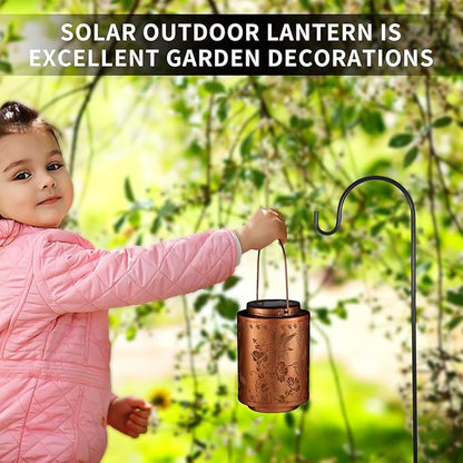 2 Pack Solar Lanterns Outdoor Waterproof Garden Decor Birthday Gifts for Women Mon Grandma Metal Hanging Solar Lights Decoration for Outside LED Lanterns for Yard Patio（Hummingbirds）