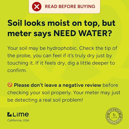 GROWIT Soil Moisture Meter for Plants - Plant Moisture Meter for House Plants - No Batteries Required