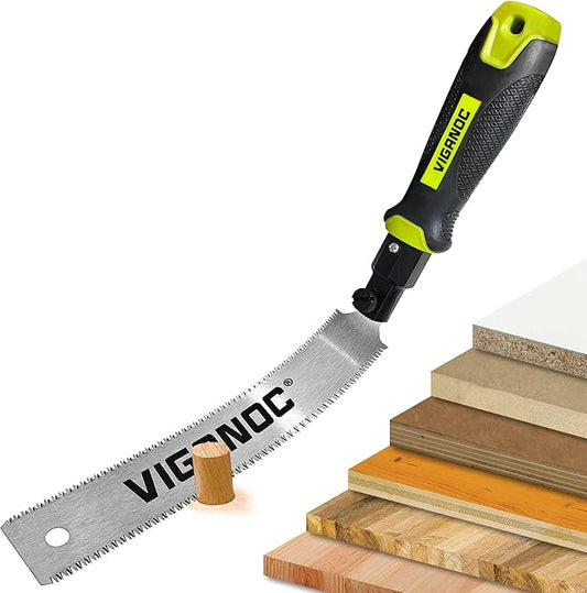 Japanese Hand Saw 180mm(7") Double-sided Pull Saw, Flush Cut Handsaws, Fine Cuts, SK5 Flexible Blade, 14/17 TPI