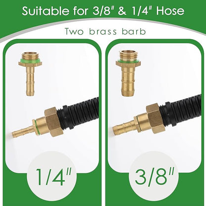 Stainless Steel Sprayer Wand Replacement with 3 Types of Nozzles, Fan Nozzle, 1/4" & 3/8" Brass Barb and 2 Hose Clamps (29 Inch Wand with 3 Nozzles)