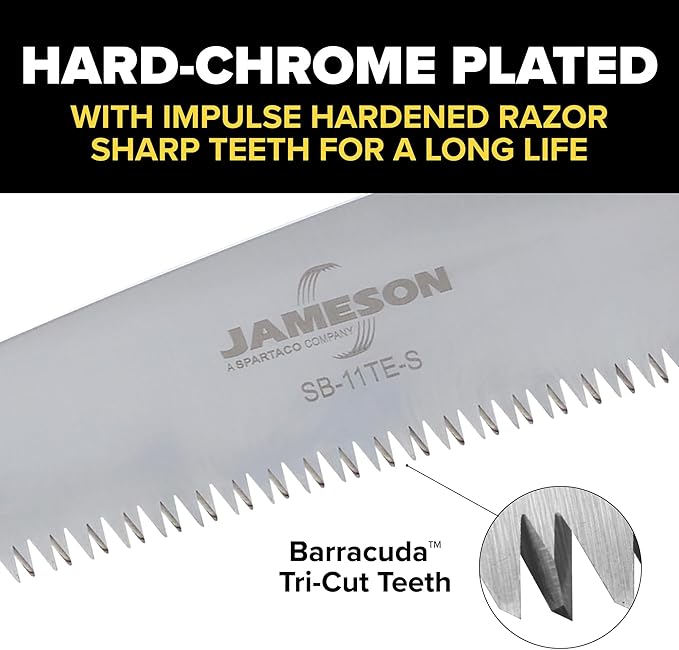 Jameson HS-11TE-SWL 11" Straight Blade Hand Saw With Wood Handle & Leather Scabbard