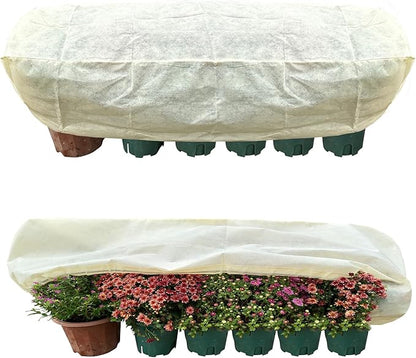 Plant Cover Freeze Protection, Winter Plant Covers, Plant Frost Cover, Tree Plant Freeze Protection Covers, Planter Plant Winter Frost Blanket with Zip Drawstring,2 Pack (68.9x17.7x15.7INCH)